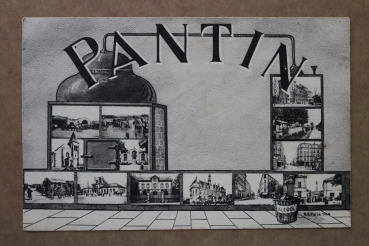 Postcard PC Pantin 1905-1920 Alcohol multiview card architecture railway station France 93 Seine Saint Denis